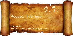 Vecsei Tímea névjegykártya